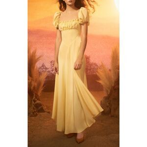 RODARTE Bow-embellished satin-trimmed silk-crepe maxi dress US 4 $2,400